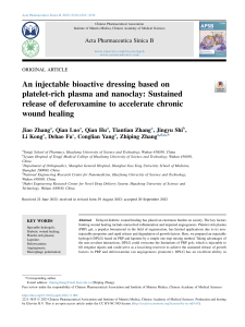 Injectable Bioactive Dressing for Chronic Wound Healing: PRP and Nanoclay Study