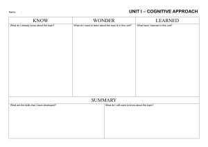 Psychology Unit Worksheets: Cognitive, Biological, Sociocultural Approaches