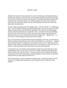 Motivation Essay for Junior ML Engineer Program