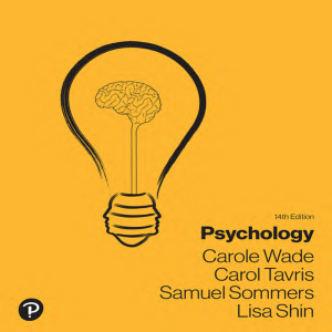 Psychology 14th Edition Textbook by Wade, Tavris, Sommers, Shin