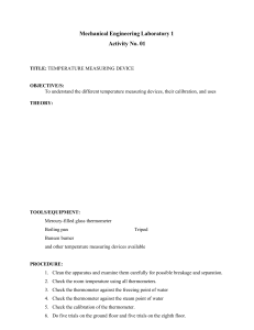 Mechanical Engineering Lab 1: Temperature Measuring Device Activity