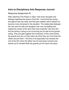 Intro to Disciplinary Arts Response Journal: Film Analysis Assignment
