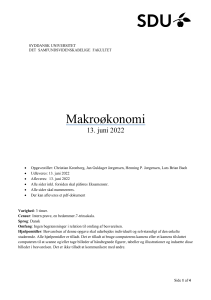 Makro&oslash;konomi Eksamen, Syddansk Universitet 2022