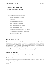 Digital Image Fundamentals - Image Processing BCS057