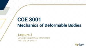 COE 3001 Lecture 3: Material Properties & Safety Factors