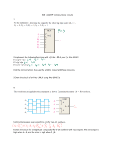 ECE 1551 HW Combinational Circuits: MUX & Comparator Problems
