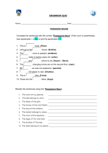 Grammar Quiz: Possessive Nouns Worksheet