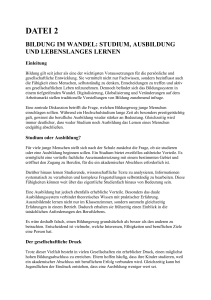 Bildung im Wandel: Studium, Ausbildung, lebenslanges Lernen