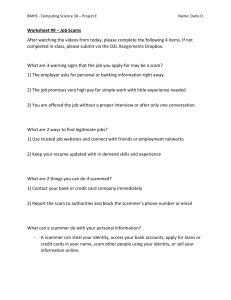 Job Scams Worksheet - High School Computing Science