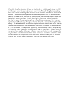 Eli Neal- Reflection Paper 1  