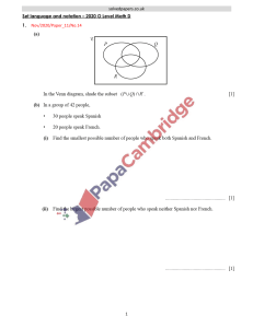 2020 O Level Math D Set Language and Notation Exam Questions