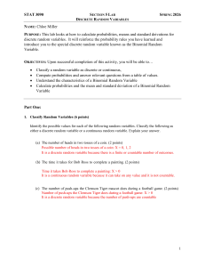 STAT 3090 Lab: Discrete Random Variables