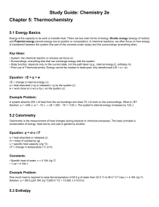 Chemistry 2e Study Guide: Thermochemistry