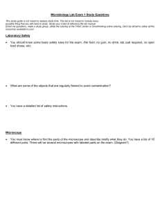 Microbiology Lab Exam 1 Study Questions