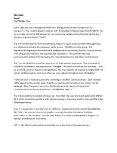 ACCO 4000 Case #4: Investor Relations Case Study