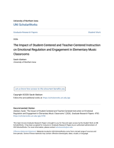 Student vs Teacher-Centered Instruction in Elementary Music