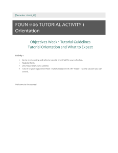 FOUN 1106 Tutorial Activity 1: Orientation Guide