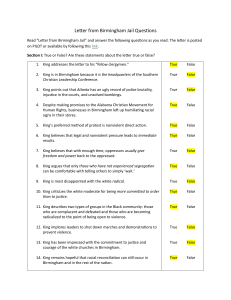 Letter from Birmingham Jail Study Questions & Quiz