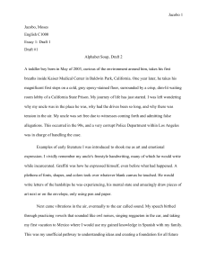 Alphabet Soup, Draft 2: Personal Narrative Essay