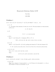 Maths 311W Homework Solutions