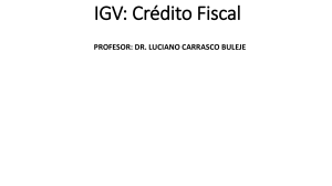 IGV: Cr&eacute;dito Fiscal - Impuesto al Valor Agregado