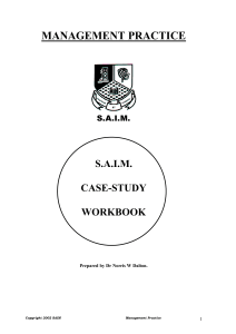Management Practice Case-Study Workbook by SAIM
