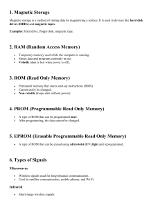 Computer Science Basics: Memory, Storage, Signals