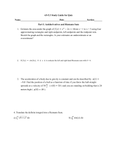 Calculus Quiz Study Guide: Antiderivatives & Definite Integrals