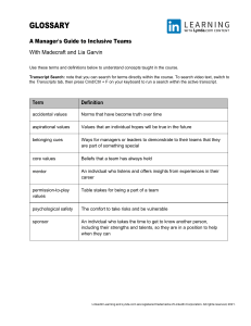 Glossary: A Manager&rsquo;s Guide to Inclusive Teams