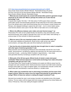 Modern Marvels Renewable Energy Study Guide