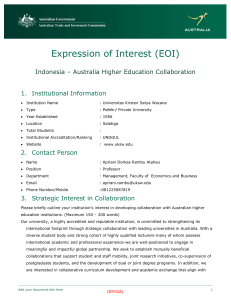 Indonesia-Australia Higher Ed Collaboration EOI