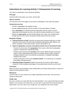 BBB4M Learning Activity 1.5 Assessment Instructions