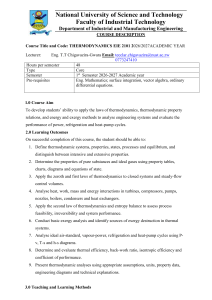 Thermodynamics EIE 2101 Course Description 2026/27