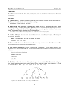 Algorithms and Data Structures 2: Weekplan Tries