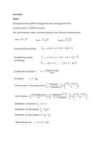 Formules Operations Management: Voorraad, Voorspelling, Wachtrij