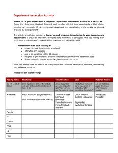 AJMA START Department Immersion Activity Form