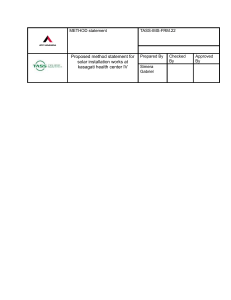 Solar Installation Method Statement for Kasagati Health Center IV