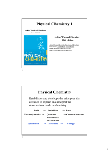 Physical Chemistry 1 Syllabus