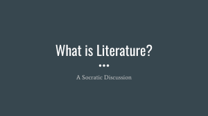 What is Literature? Socratic Discussion Guide