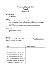 Animal Farm Propaganda Lesson Plan Week 3