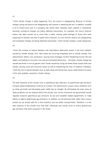 Climate Change: Effects and Solutions