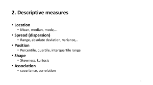 Descriptive Measures in Statistics: Mean, Median, Variance