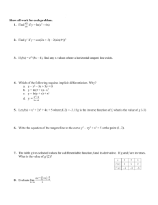 Unit 3 Calculus Test Review Questions