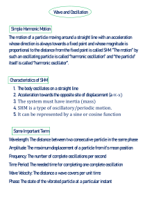 Wave and Oscillation: Simple Harmonic Motion Basics