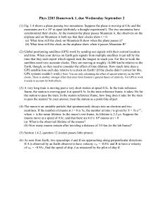 Physics Homework 1: Special Relativity Problems
