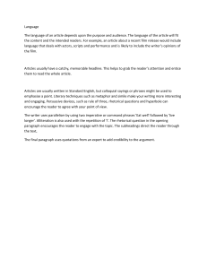 Language: Article Writing Techniques