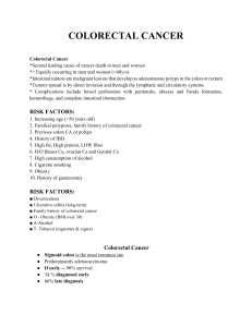 Colorectal Cancer: Risk Factors, Diagnosis, Management
