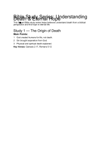 Bible Study: Understanding Death & Eternal Hope