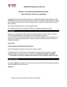 Organizational Behaviour Team Leadership Worksheet