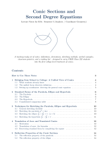 Conic Sections & Second Degree Equations: B.Sc. Lecture Notes